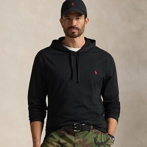 NWT Ralph Lauren Jersey Hooded T-Shirt Black XL/TG